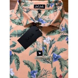 New Bad Birdie Polo Shirt Men's Size Large Floral Design Golf NWT